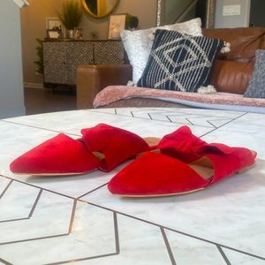 NWT Red bow flats, size 8